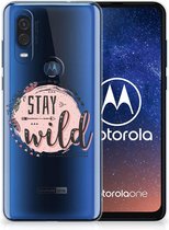 Telefoonhoesje met Naam Motorola One Vision Boho Stay Wild