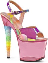 Pleaser Sandaal met enkelband, Paaldans schoenen -37 Shoes- UNICORN-711T Paaldans schoenen Roze