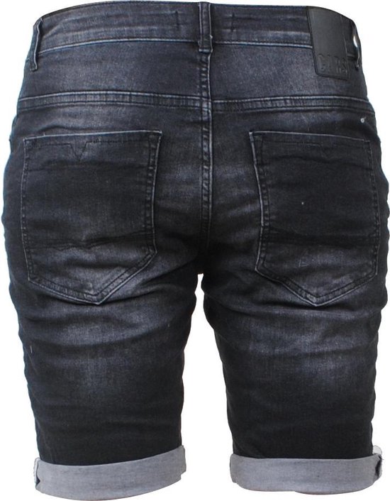 Korte broek heren jeans short met stretch | zwart | Italia
