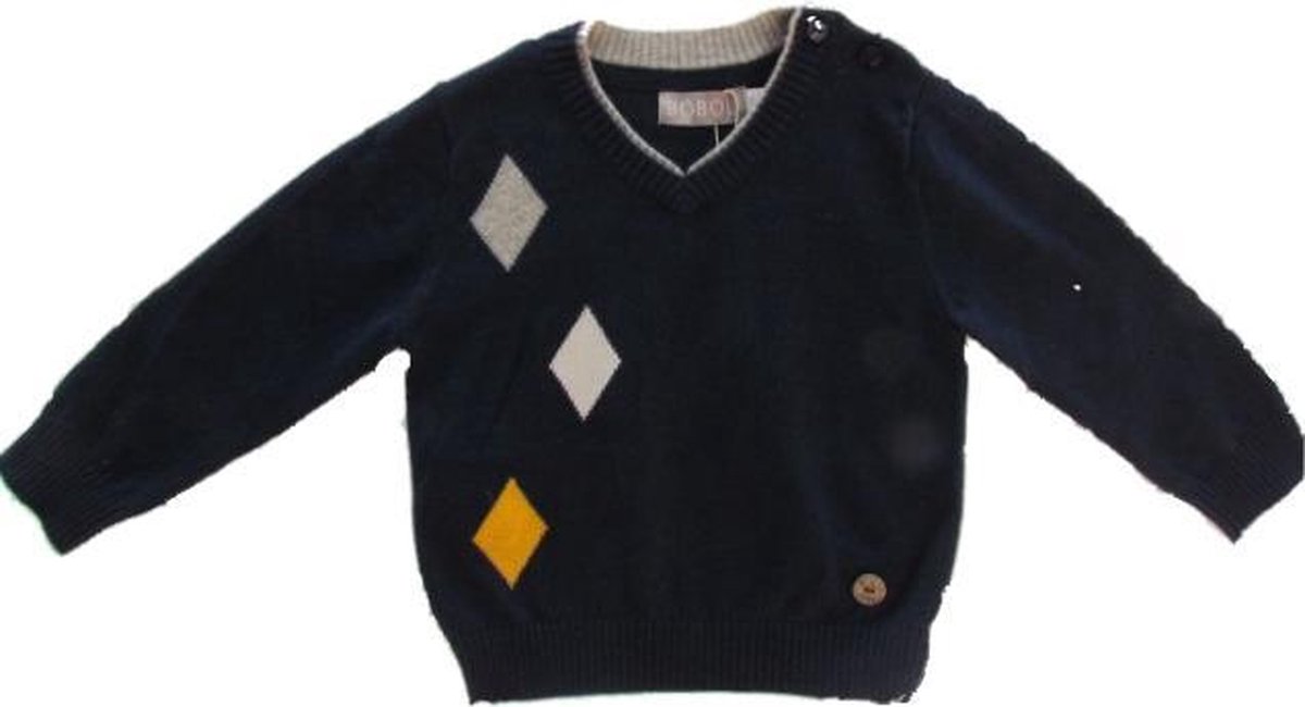 Boboli Jongens Gebreide Trui -Navy Blauw - Maat - 80