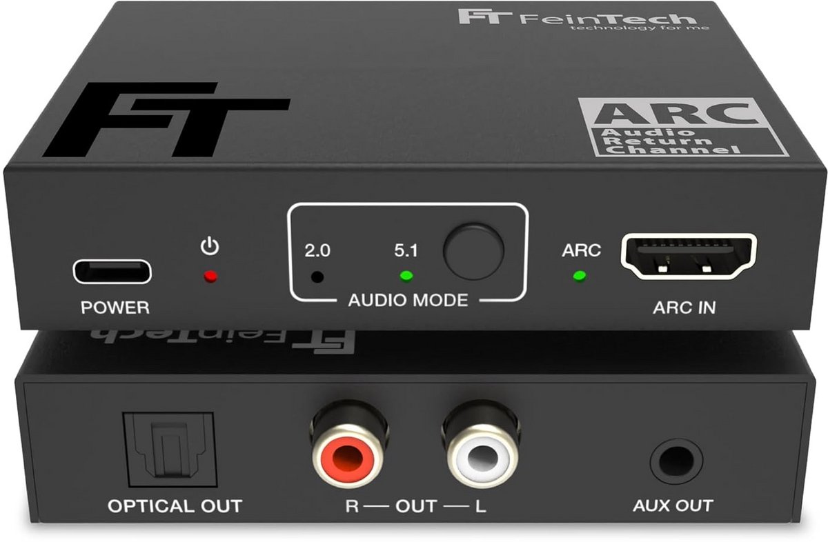 HDMI ARC Audio Adapter voor TV met Volume Over Toslink, RCA en Jack Uitgang