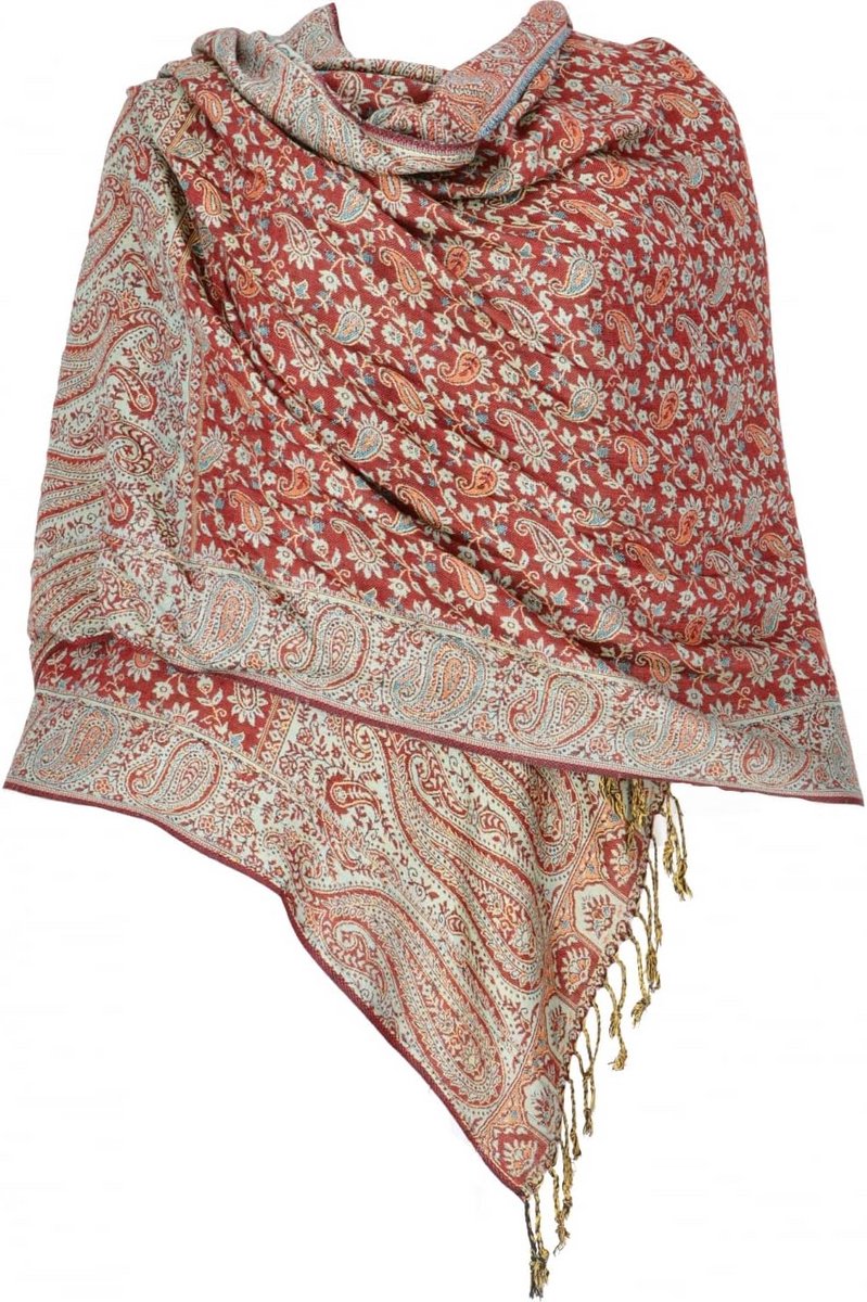 Zachte Sjaal met Paisley Motief - Fairtrade Viscose Uniek Design