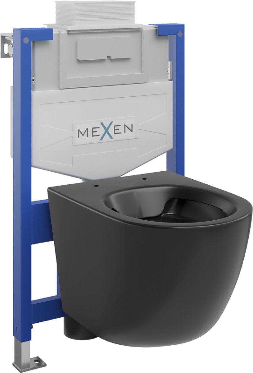 Mexen inbouwset WC frame Fenix XS-U met WC-pot Lena, zwarte mat - 6853322XX85