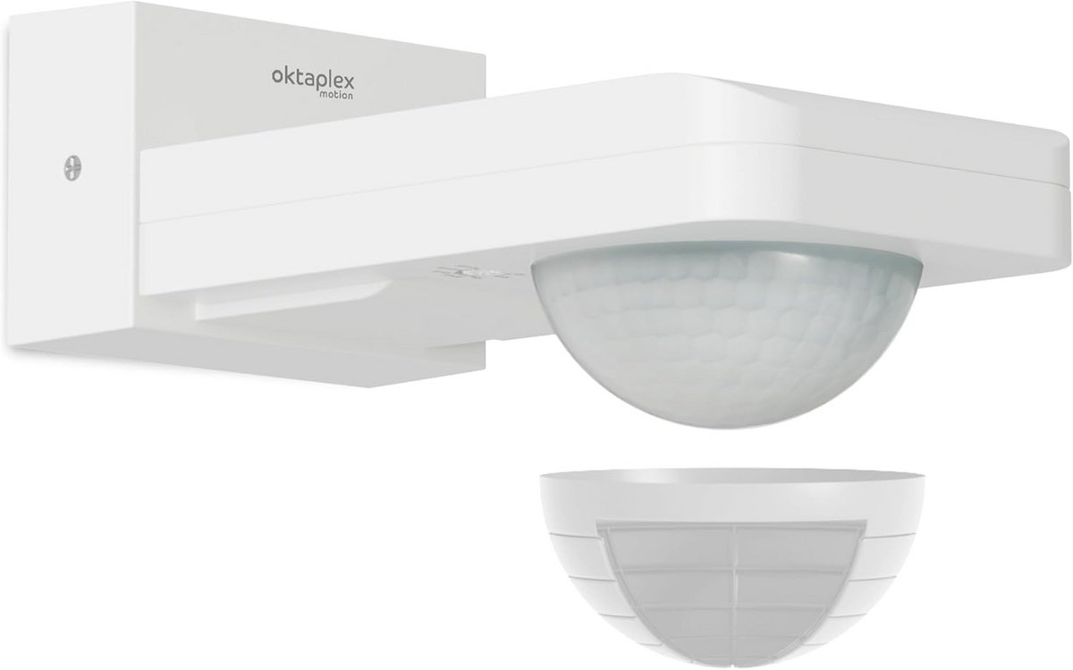 360° bewegingsmelder voor buiten - 9 meter bereik - IP65 - draaibaar - wit - infrarood - 230 V - opbouw