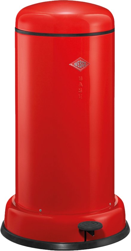 WESCO Baseboy Prullenbak met Soft Close | 20 Liter | Metaal - Rood | Pedaalemmer