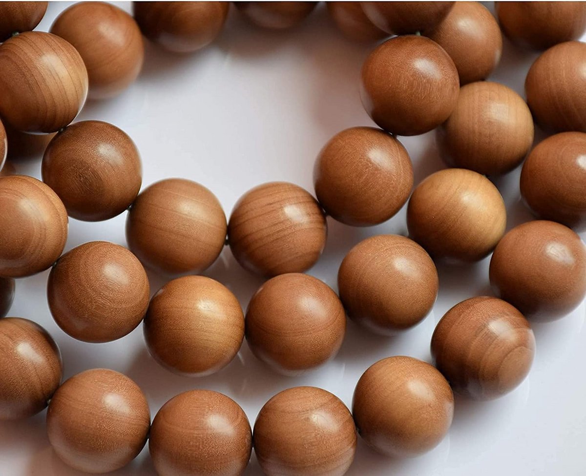 Mala Kralen Set van 108+1 Natuurlijke Sandelhout Kralen voor Meditatie en Gebed