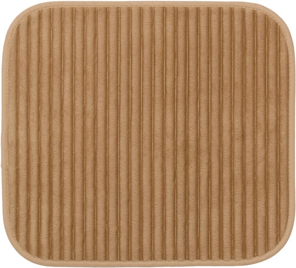 Zandkleurige badmat met corduroy-look voor badkamer en toilet