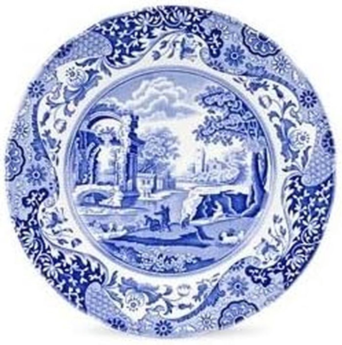 Italiaanse blauwe borden 16 cm set van 4