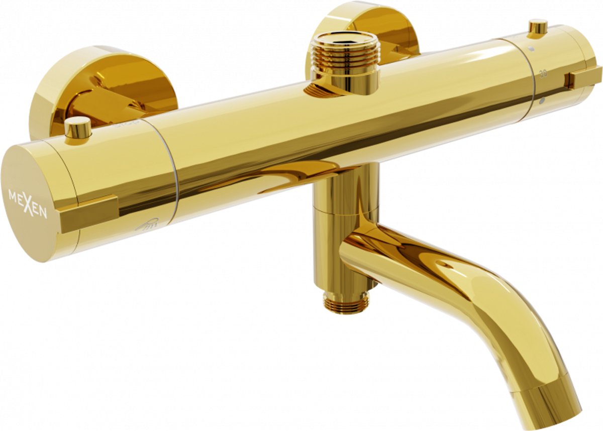 Mexen Kai thermostatische bad-douchekraan, goud - 77900-50