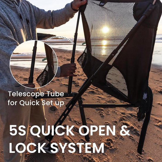 Lichte Draagbare Campingstoel - Aluminium Frame, Snel Opzetten, Compact Vouwen, Ideaal voor Kamperen, Wandelen, Strand — afbeelding 2