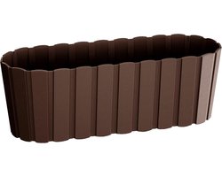 Balkonkast Kunststof - Bloembak Raambak - Planten Buiten - Vorstbestendig Weerbestendig - 60 cm Langwerpig - Bruin