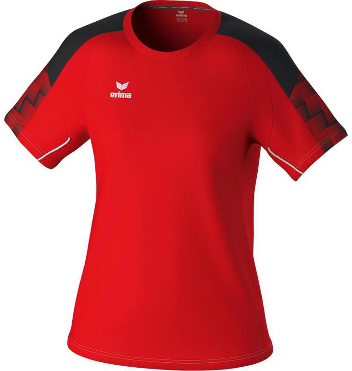 Erima Evo Star T-Shirt Dames - Rood / Zwart | Maat: 34