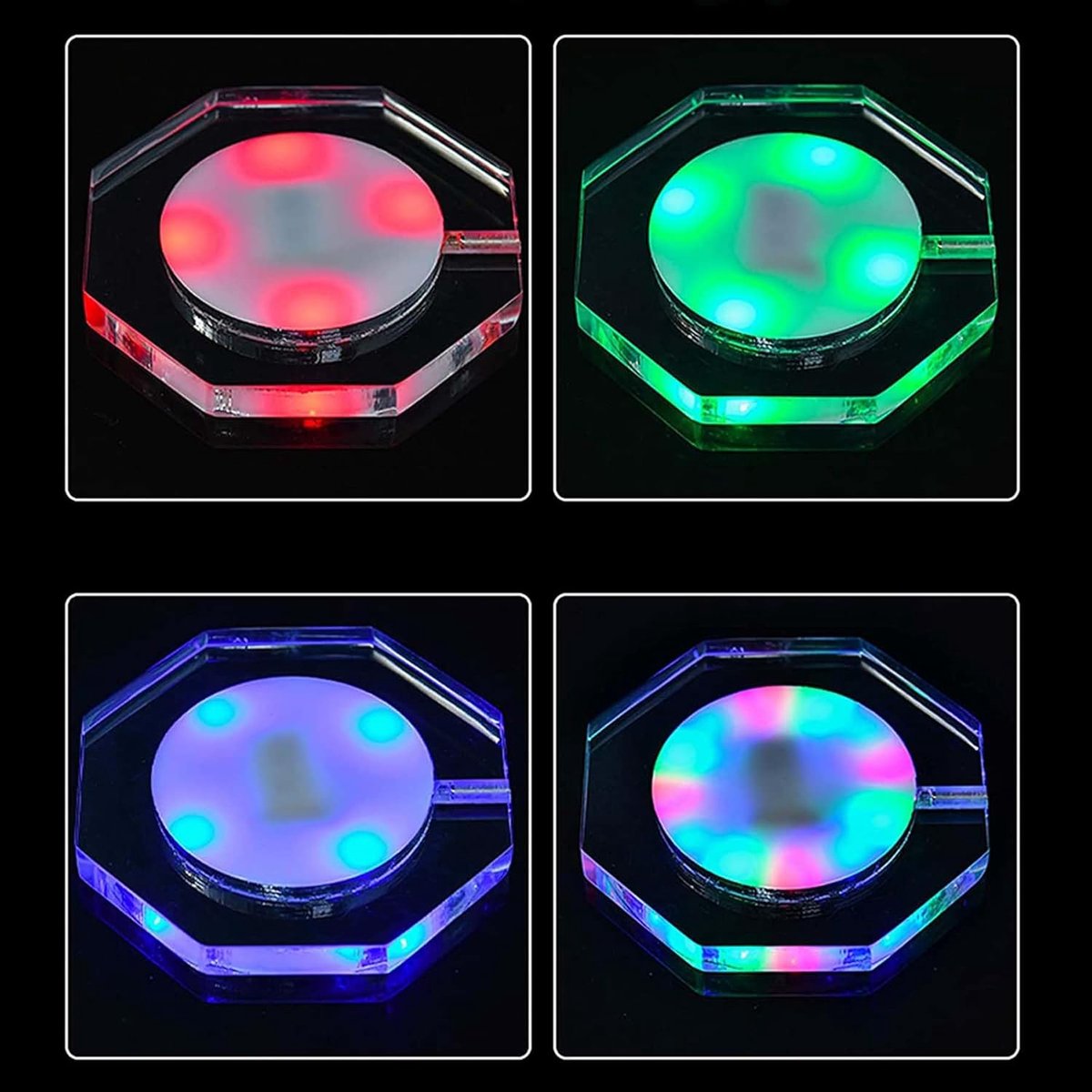 Led Onderzetter - Verlichte Mat - Bar Verlichting - Oplaadbaar 6 Modi - 10x10cm - RGB