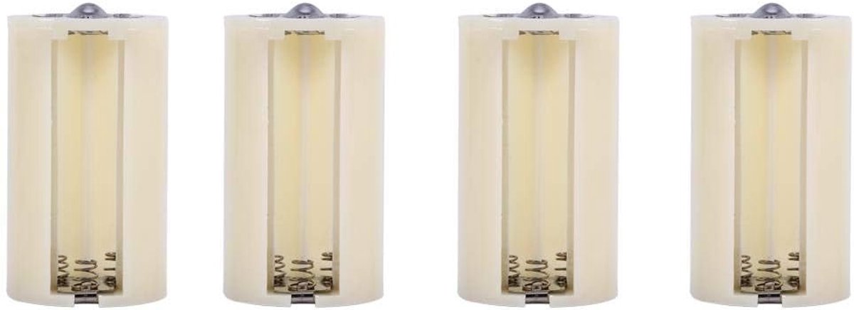 Batterij Adapters - Omvormers Houder - Energie Overbruggen - 3x AA naar D - 6 x 3.3 cm - Wit
