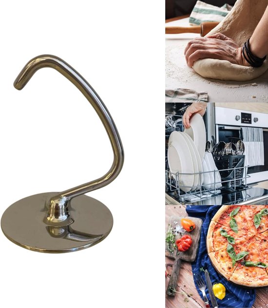 Kneedhaak RVS - Deeghaak Mixer - Deeg Kneden - Vaatwasmachinebestendig - 48 Liter van Merkloos — afbeelding 3