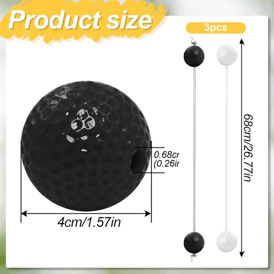 Laddergolf Ballen - Werpspellen Ballen - Buiten Spelen - Duurzaam Kunststof - 50mm Diameter - Zwart Wit van Merkloos — afbeelding 2