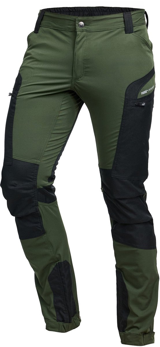PUMA Workwear Pro One Outdoorbroek heren – wandelbroek & werkbroek – stretch versterkt nylon – verstelbaar – Oliv – 3XL Groen