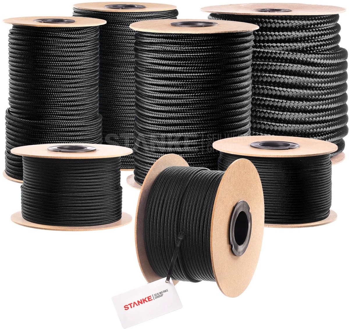 Polypropyleen Touw - PP Touw - Tuin Camping Balkon - UV Waterbestendig - 5mm 200m - Zwart Groen Geel