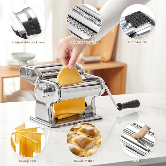 Pasta Machine - Pasta Maker - Pasta Tool - deegroller set van Merkloos — afbeelding 2