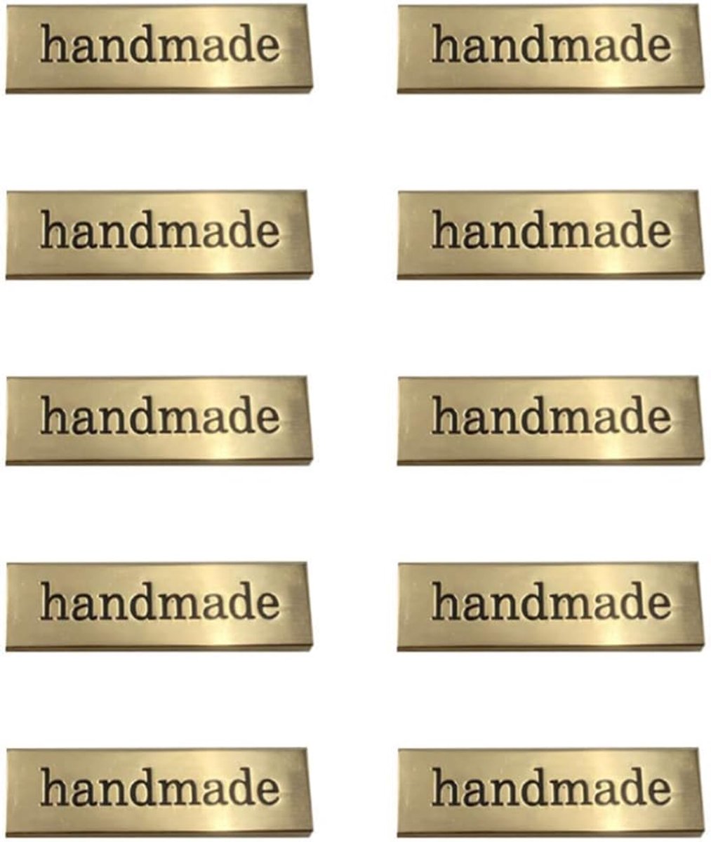 Metalen Labels - Gedrukte Labels - Kleding Labels - Hand Gemaakt Ontwerp - 10x10x10 cm