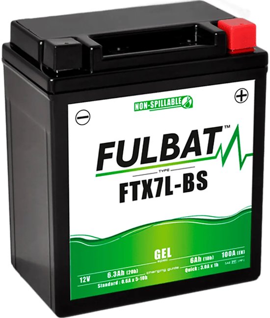Fulbat Accu Fulbat YTX7L-BS Gel 12V 6Ah onderhoudsvrij (o.a Vespa Sprint, Piaggio Zip iGet)