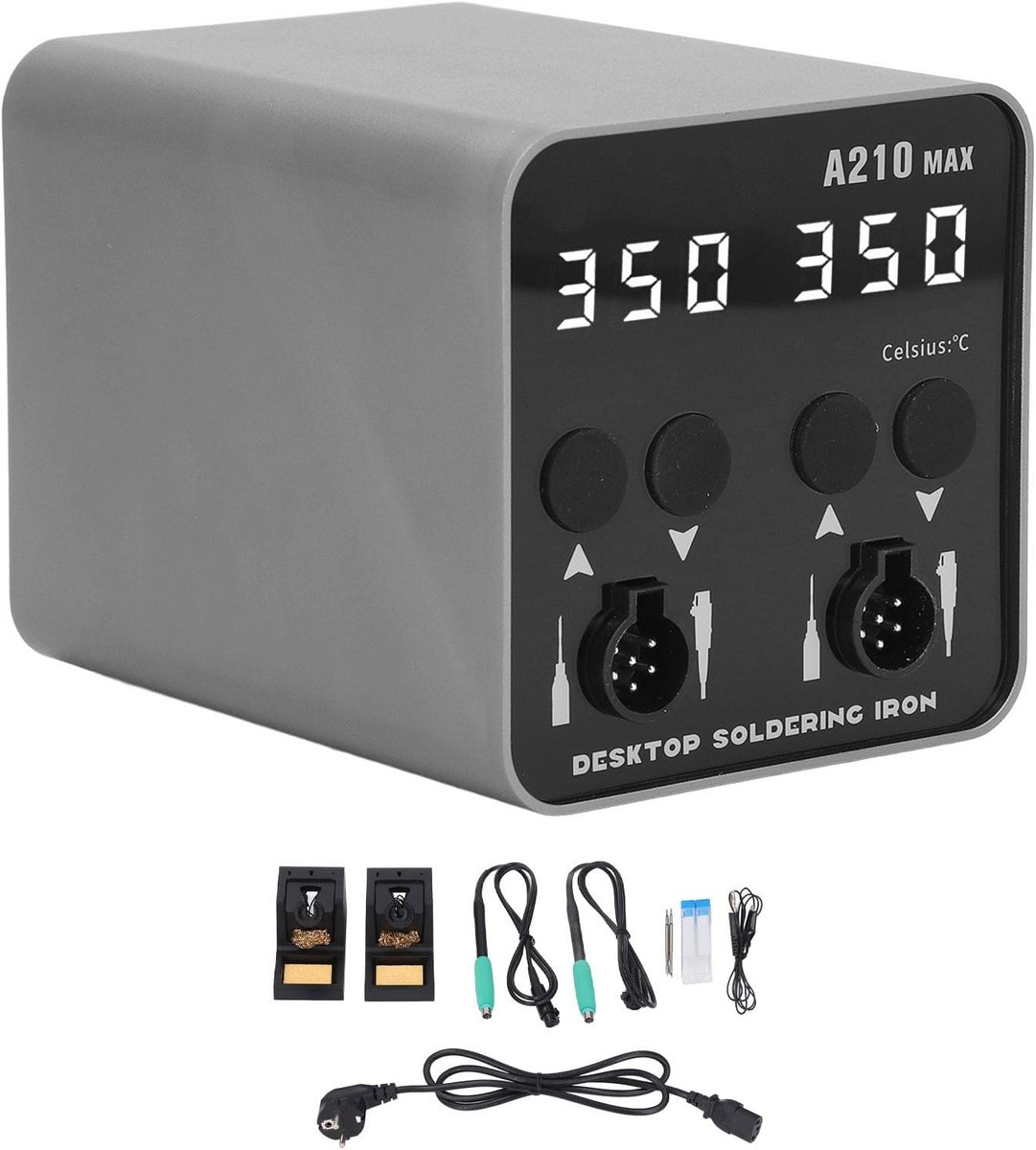 Soldeerboutstation - Precisie Soldeerstation - Elektronica Reparatie - Dubbel Kanaal - 100 Watt