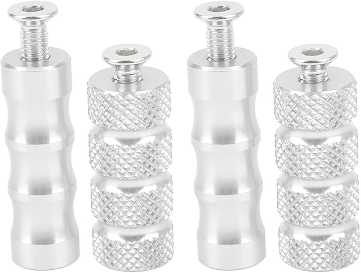Motorfiets Voetsteunen - Remhendel Pedaal - Verbeterde Grip - CNC Proces Aluminium - M6 Bouten - Zilver
