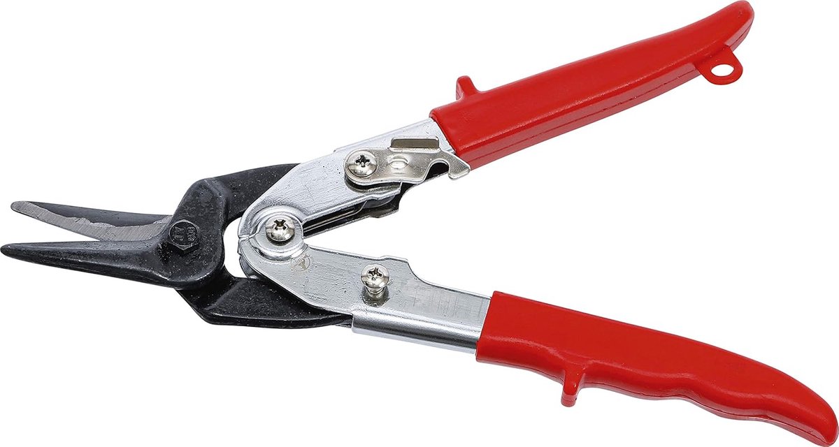 Metaalschaar Links/Rechts - Metaal Knipper - Metaal Plaat Snijden - Geharde Handgrepen - 260 mm - Zilver Rood Zwart