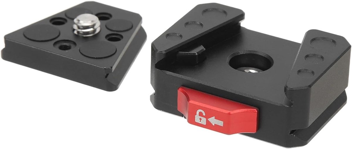 Montage Kit - Snelkoppelingsplaat V-Lock - Camera Stabilisatie - Ingebouwd Anti-Shake - 38mm Zwaluwstaart - Zilver