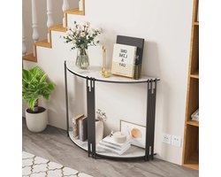 Allecto - Console tafel - Hal - Gelaagd marmer - Meubels - Entree - Woonkamer - Halve maan - Geschikt voor diverse kleuren en modellen - Echte marmeren hal entree tafel met halve maan design - Gelaagd - AliExpress 1503