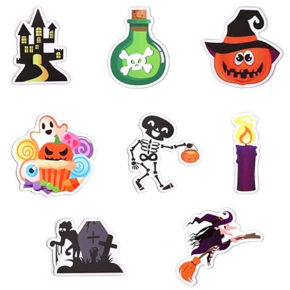 8st Halloween Koelkastmagneten, Magnetisch Halloween Automagneten Schattige Pompoen Skelet Heks Vakantiemagneet voor Cruisedeur Garagedeurdecoraties
