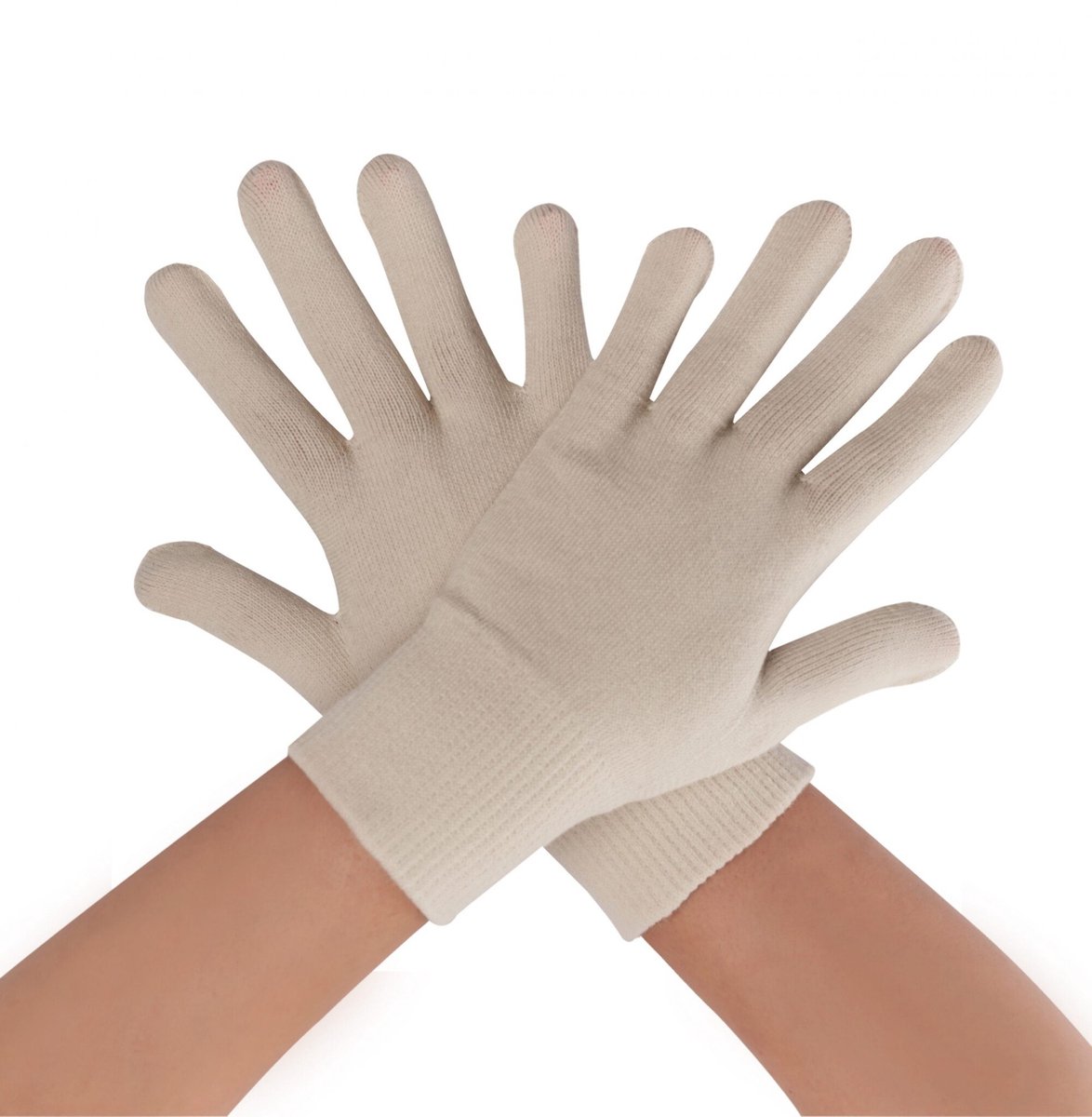 Reflexwear diabetes handschoenen met vingertop - natuur - Maat (handomtrek): M: 18-20 cm