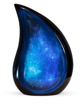 Unieke As Urn - 3 Liter - Handgemaakte Teardrop Urn - Urn - Crematie Urn - Uniek - Voor Huisdieren of Menselijk As - Crematie As - Decoratie Urn - Blue Drop