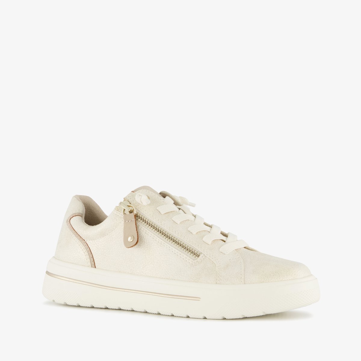 Softline dames sneakers met H leest beige - Maat 39 - Uitneembare zool