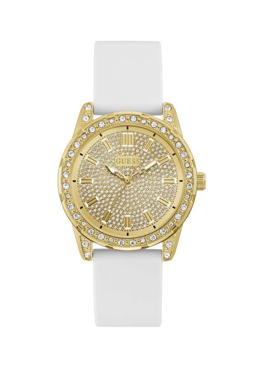 Guess Her Demand Quartz Analoog Horloge Wit Behuizing: 100% Roestvrij Staal| Armband: Roestvrij Staal 40 mm U1354L1M