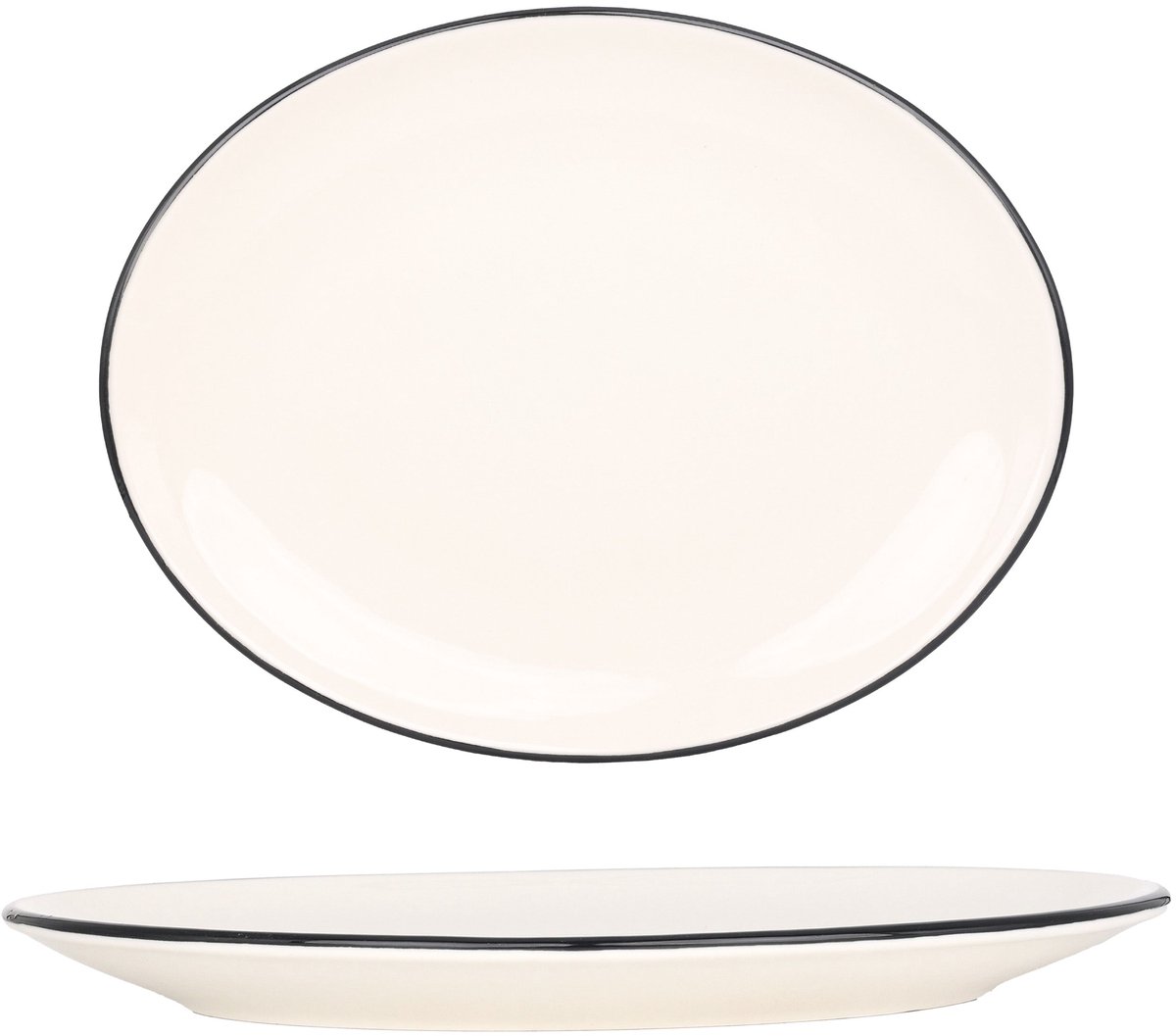 Bonna Serveerschaal - Linea Black - Porselein - 20x15.6 cm - set van 2