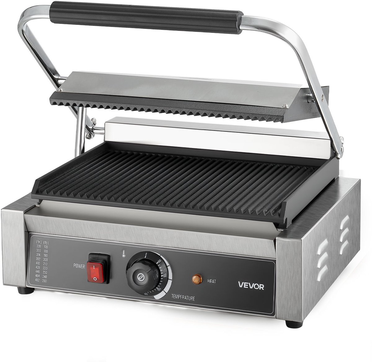VEVOR Commerciële Panini Grill Sandwich Maker Grillplaat 34x23cm Panini Maker thumbnail 2