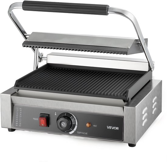 VEVOR Commerciële Panini Grill Sandwich Maker Grillplaat 34x23cm Panini Maker — afbeelding 2