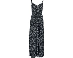Gothicana Zwarte viscose maxi jurk met zijsplitten - Dames - L