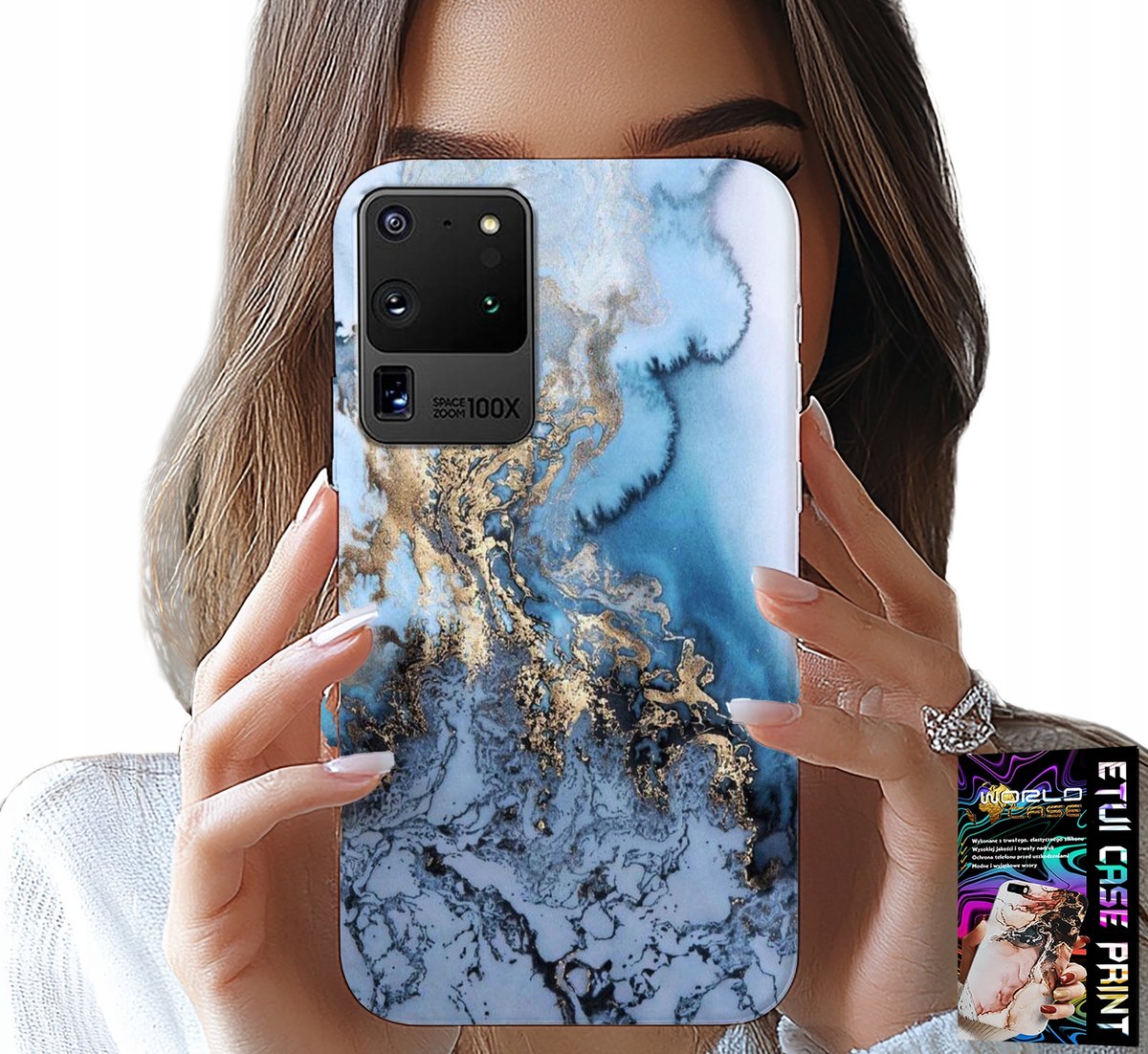 HOESJE VOOR SAMSUNG GALAXY S20 Ultra - MARMERPATROON + FOLIE