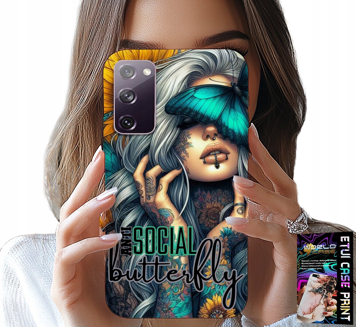HOESJE VOOR SAMSUNG GALAXY S20 FE - ANTI SOCIAL, BUTTERFLY, FEMALE