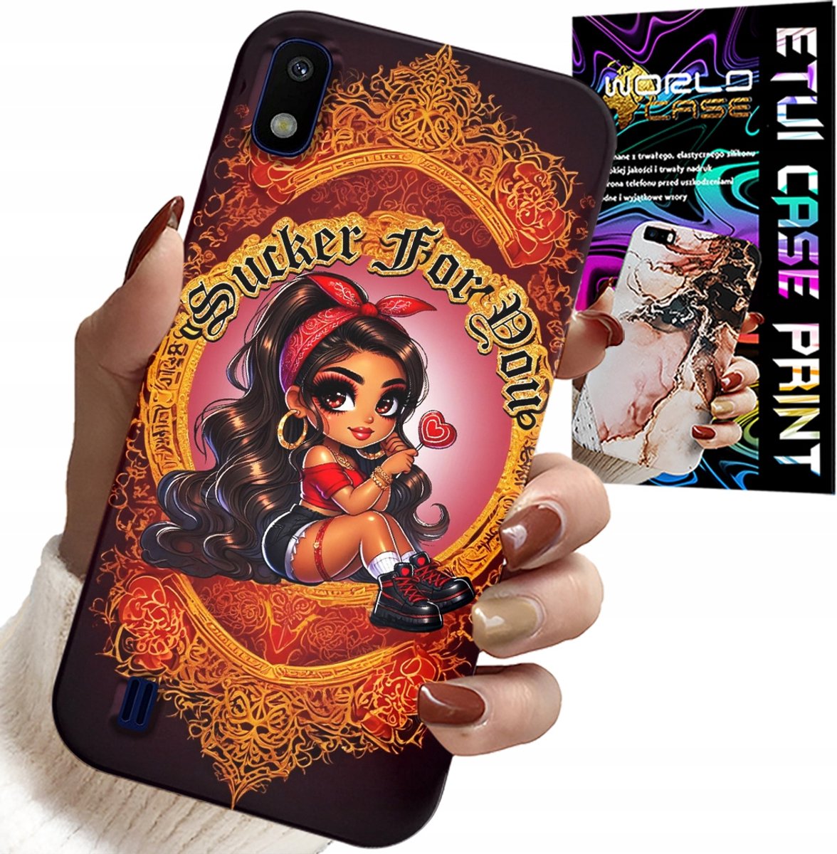 HOESJE VOOR SAMSUNG A10 - SUCKER FOR YOU MODIEUZE DOLL HOES + GLAS
