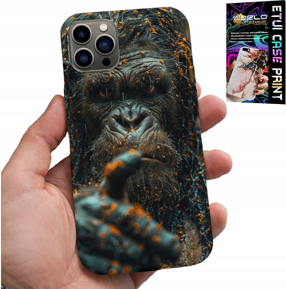 HOESJE VOOR IPHONE 11 PRO - AAP, AAP, GORILLA, DIEREN + GLAS