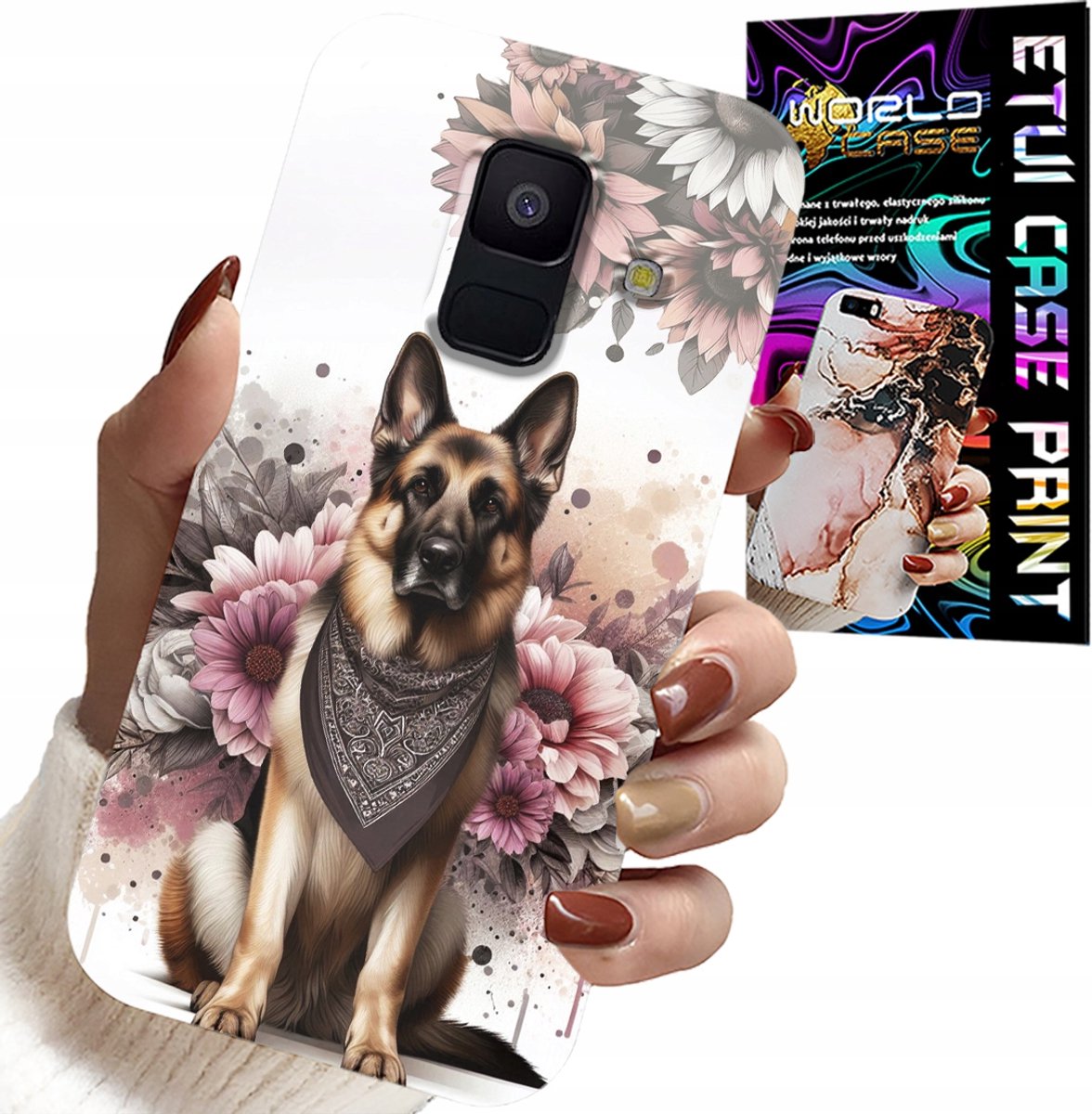 HOESJE VOOR SAMSUNG A6 2018 - HONDENHOESJE MET DE AFBEELDING VAN DE DUITSE HERDER