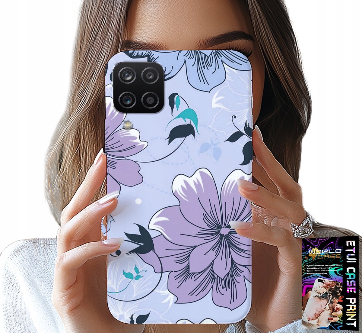 HOESJE VOOR SAMSUNG A12 / M12 - BLOEMEN, MODIEUZE PATRONEN, ACHTERKANT