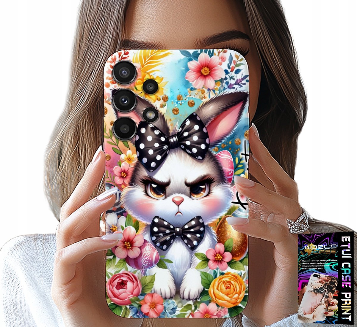 HOESJE VOOR SAMSUNG GALAXY A13 4G - PAASHAAS, HAAS, EIEREN + GLAS