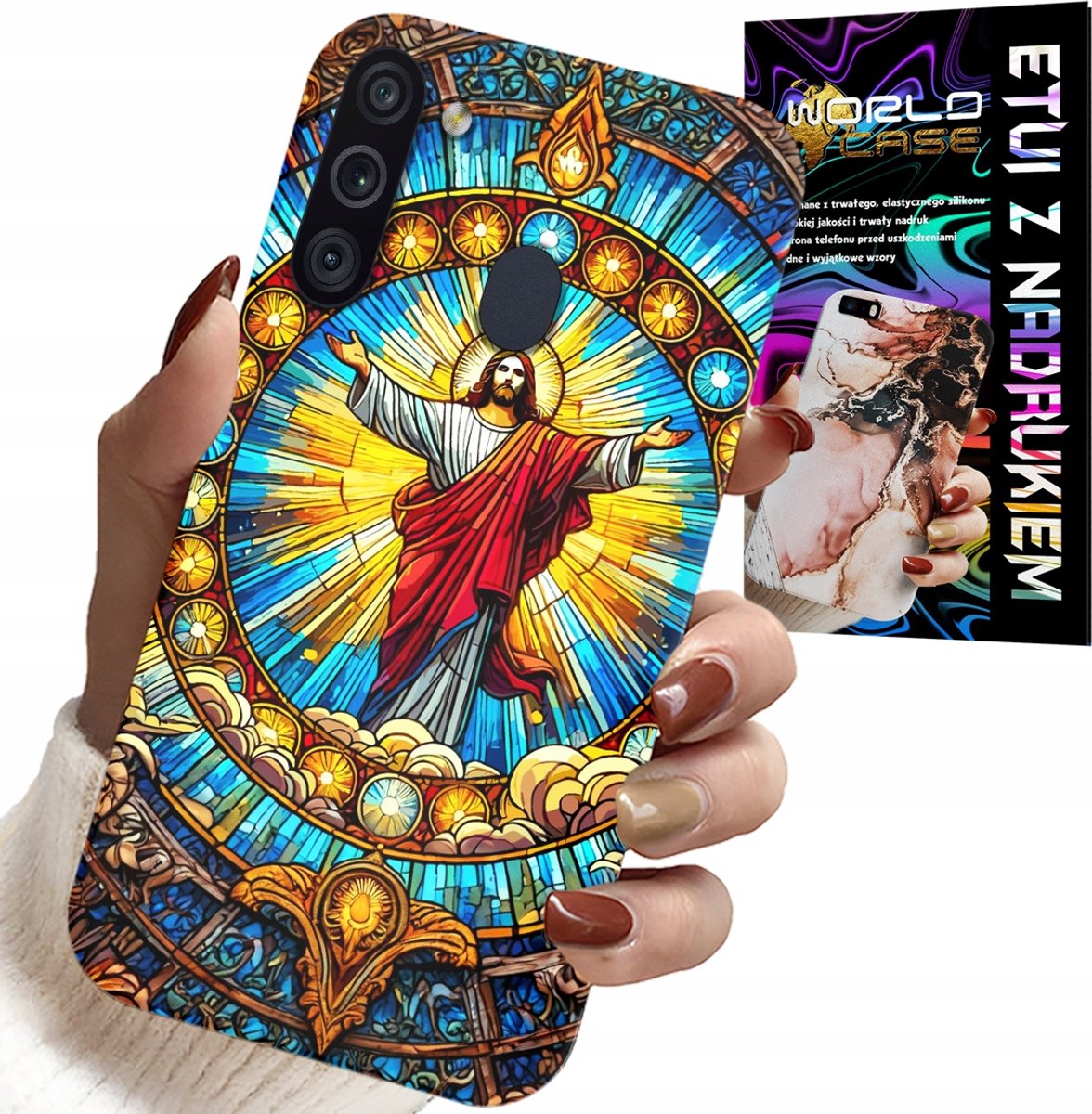HOESJE VOOR SAMSUNG GALAXY A21 - JEZUS CHRISTENDOM RELIGIE + GLAS