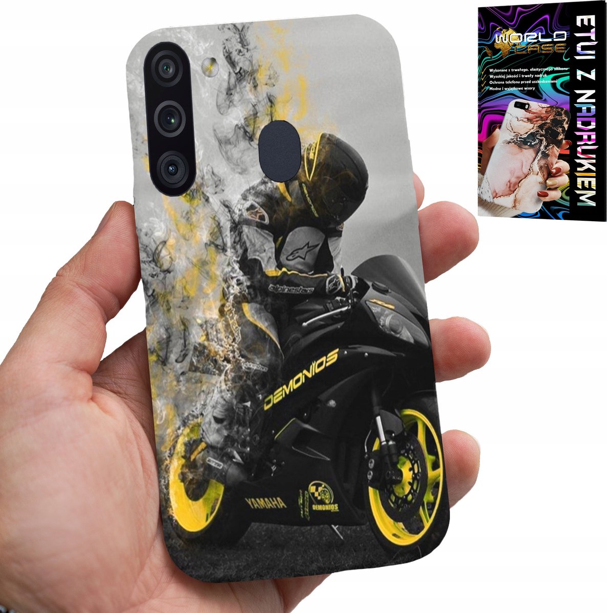 HOESJE VOOR SAMSUNG GALAXY A21 - MOTORFIETSVENTILATOR MET VEEL ACHTERPATRONEN