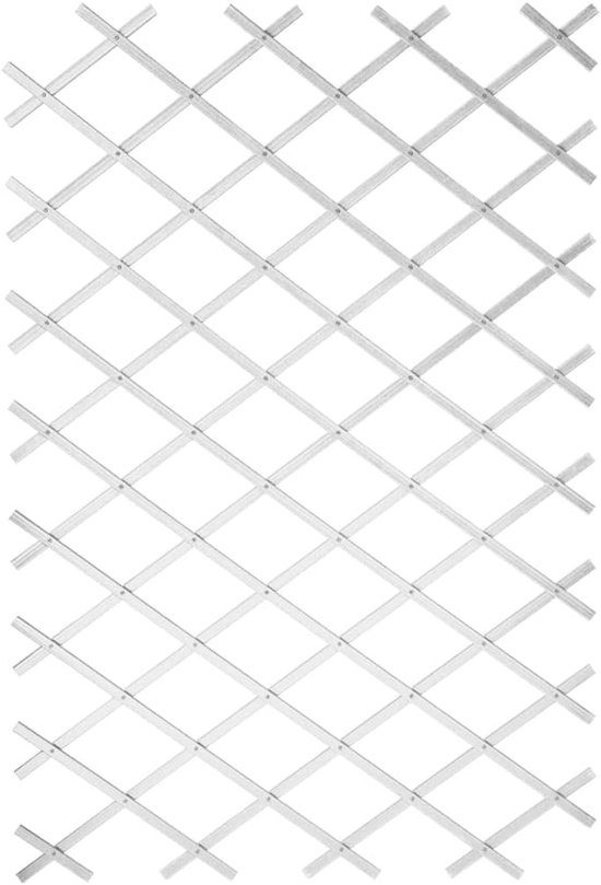 Tuinpalissadehek - Klimplantsteun - Planten Ondersteunen - Uittrekbaar PVC - 50 x 150 cm - Wit