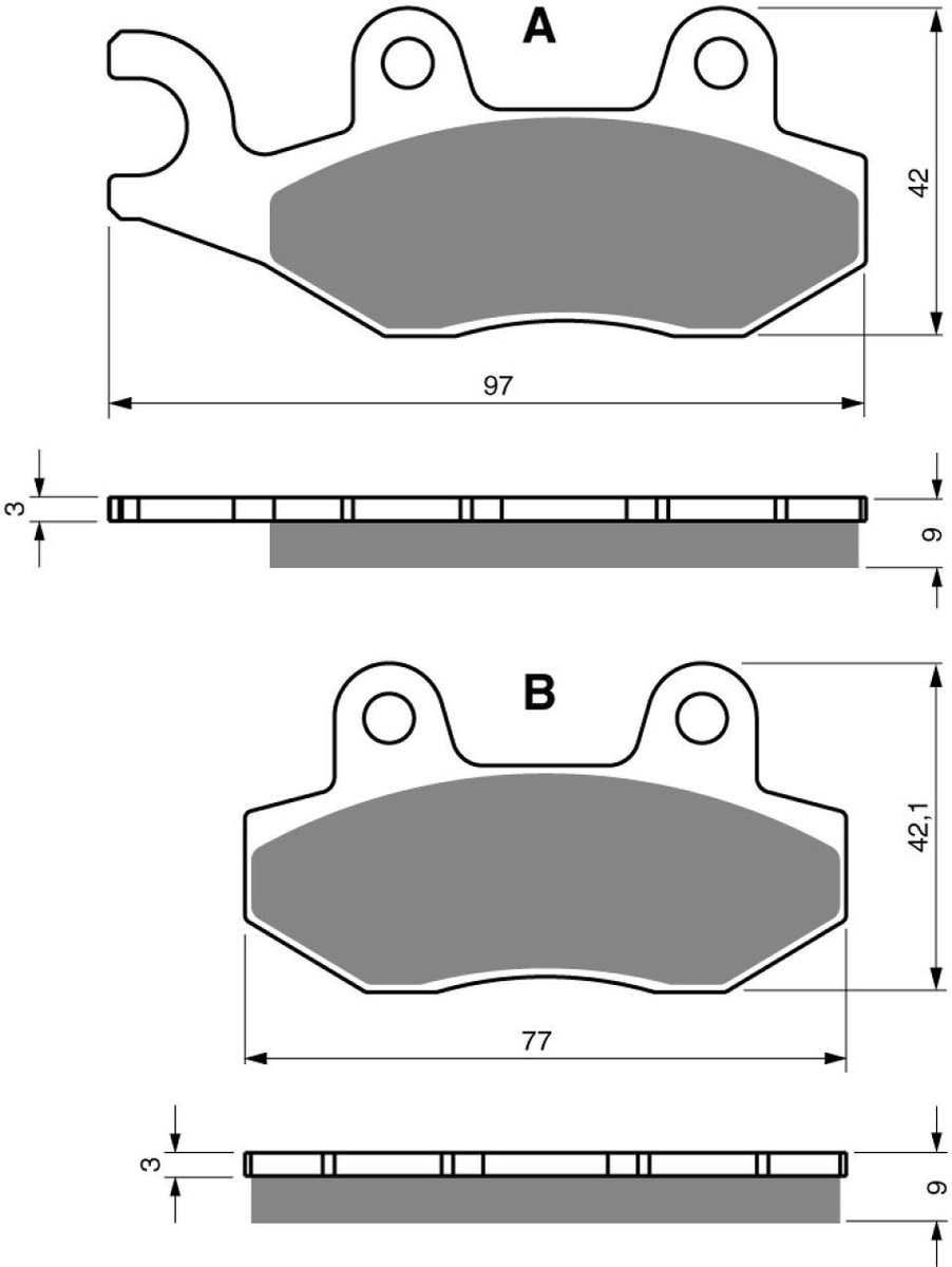 Plaquette de frein Gold Fren pour Moto Chinois 125 motocycle Neuf